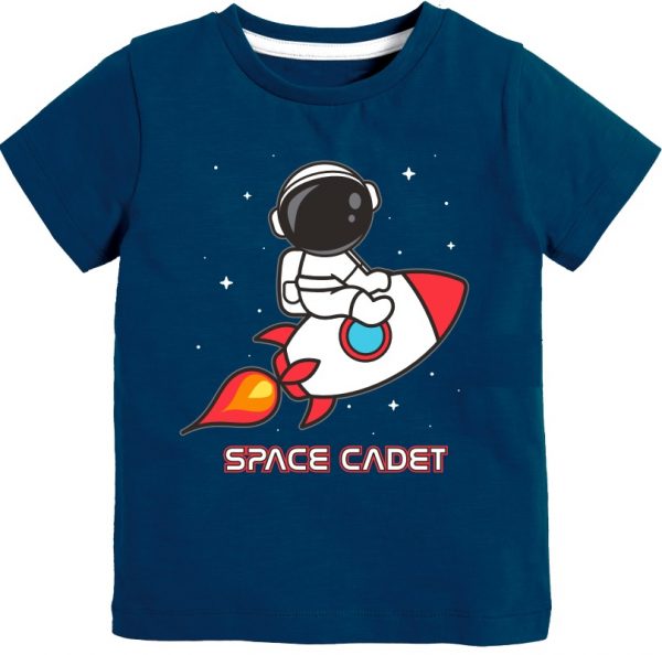 Trendy Boys T shirt Cotton Estate Blue Touch and Feel Space Cadet Graphic Printed Breathable Fabric