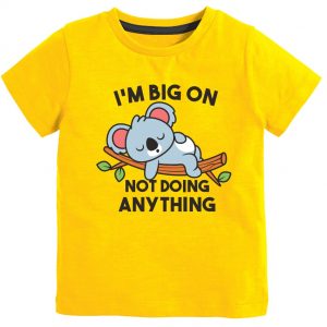 Trendy Boys T shirt Cotton Dandelion Yellow Touch and Feel Space Cadet Graphic Printed Breathable Fabric